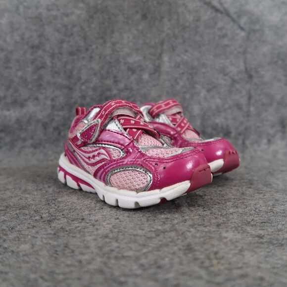 Saucony Shoes Baby 5 Athletic Sneaker Blaze Grid Pink Active Kid Easy On Comfort - Picture 1 of 12
